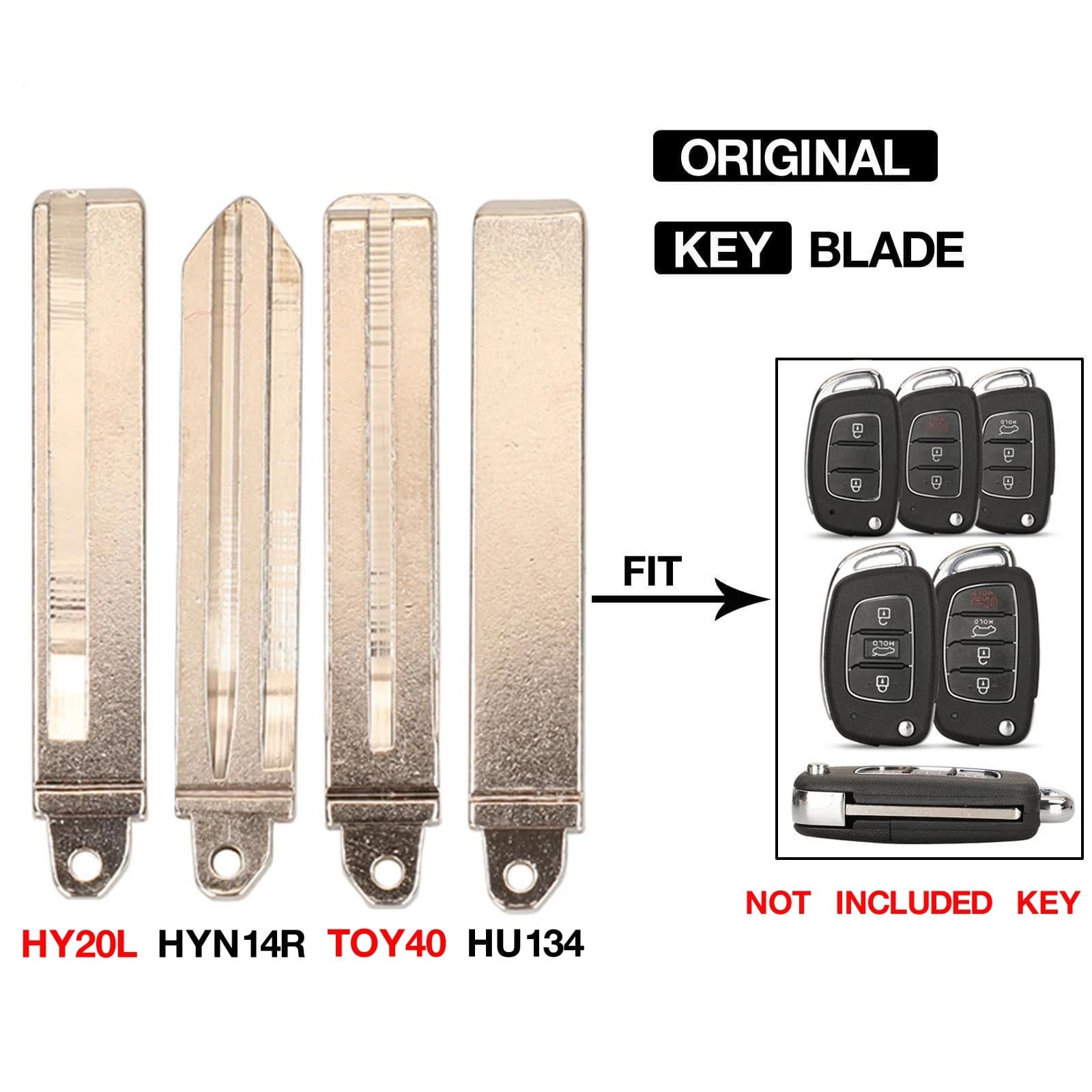 Jingyuqin 10PCS HY20L/HYN14R/TOY40/HU134 Lama Per Hyundai Tucson Sonata Elantra Mistra Solaris Santa Fe Flip Lama Chiave A Distanza