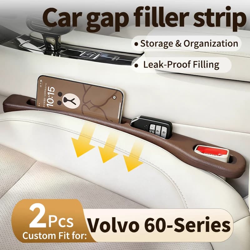 Auto Seat Leak Proof Strip For Volvo 60-Series Car Seat Gap Seal & Anti-Drop Strip Practical Car Storage Accessory 1 Pair