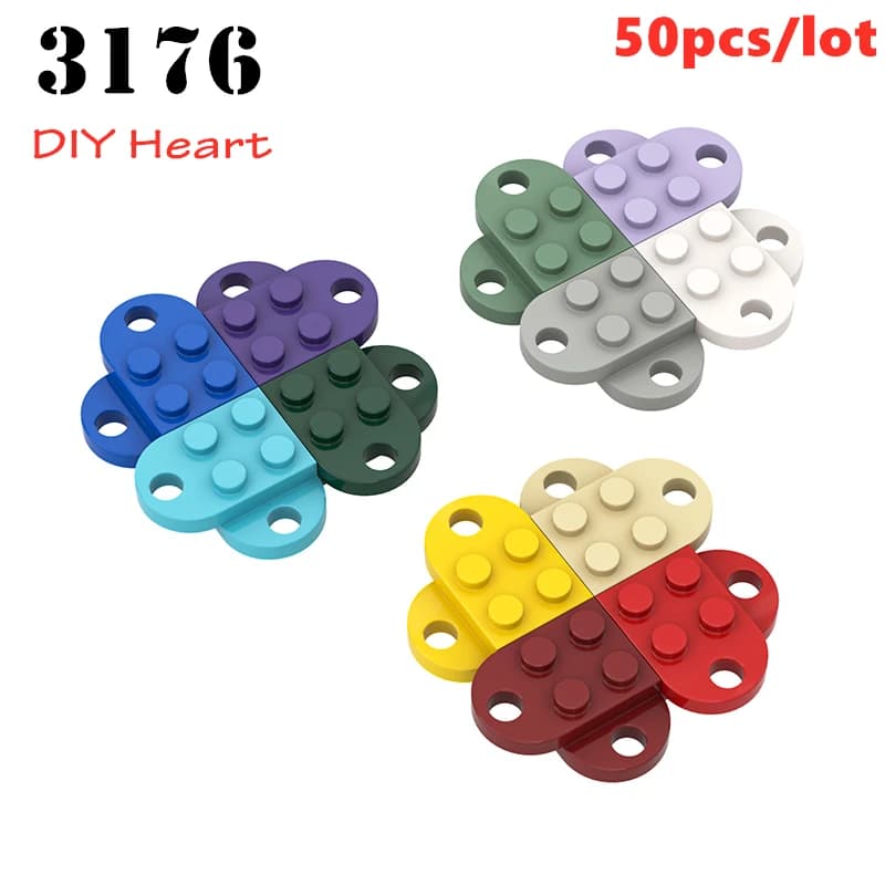 50 Pz/lotto MOC Parti di Mattoni 3176 Piastra Speciale 3x2 con Foro Building Blocks Mattoni FAI DA TE Assembla Modificato Modello di Cuore Giocattoli Regalo