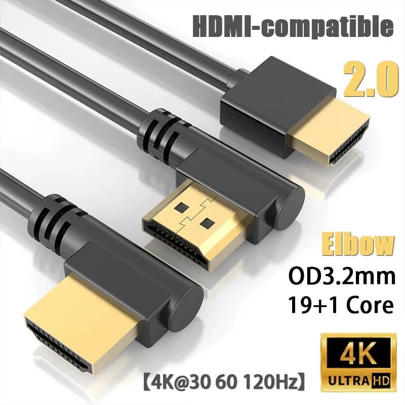 Extremely flexible ultra slim male-male adapter cable compatible HDMI OD3.2mm 19 + 1 core for 3D/HDTV/PS5/Blu-ray