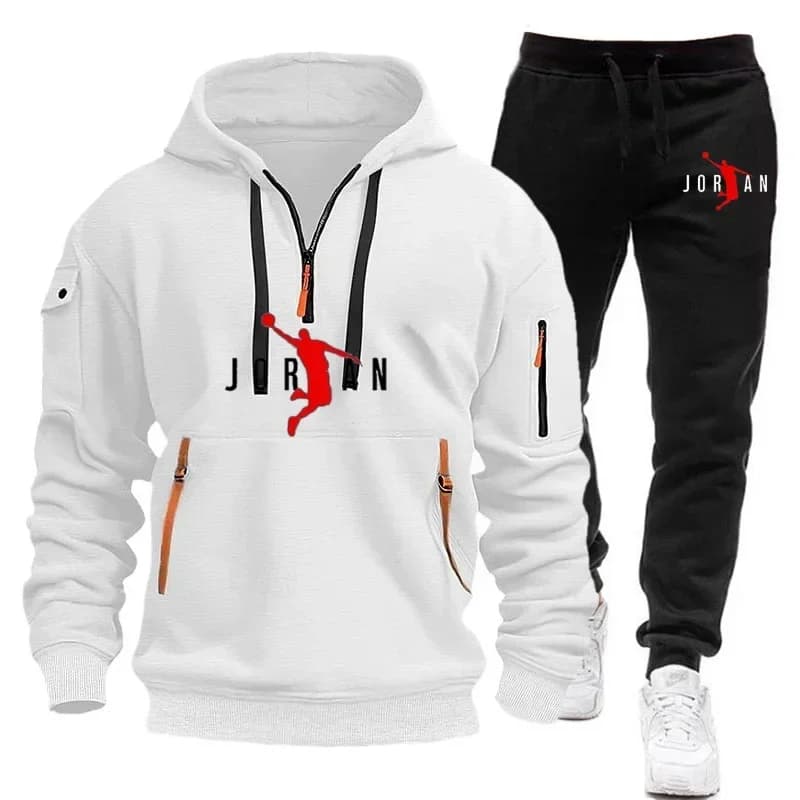 New Men's Sportswear Set for Spring and Autumn 2026 Outdoor Casual and Fashionable Men's Jogging Pullover + Pants 2-piece Set