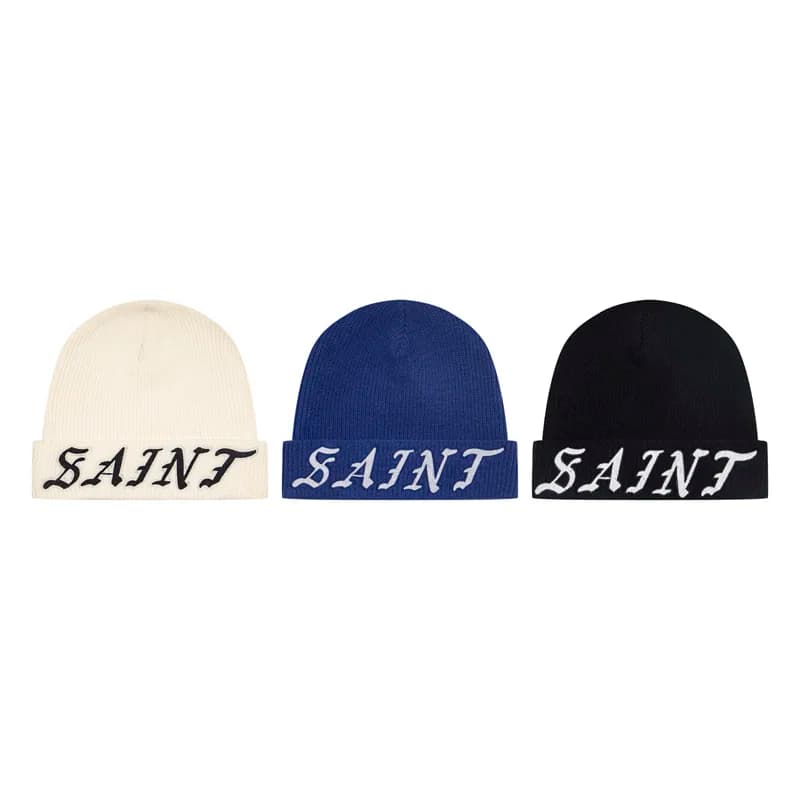 New Casual Saint Knitted Warm Hat Multiple Colors Letter Embroidery Pullover Hat Men Women Saint Hat