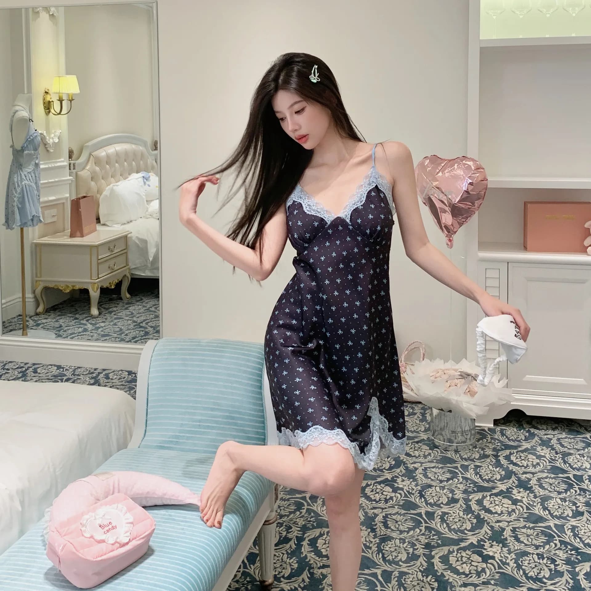 Women's Summer Night Shirt, Sexy with Spalline & Pizzo, Seventy Satin Showcase, Home Dress, Loungewear