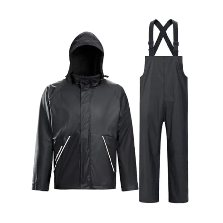 Completi Impermeabili per la Pesca, Abbigliamento Antipioggia per Uomo e Donna, Giacca Antipioggia Resistente con Pantaloni/Salopette