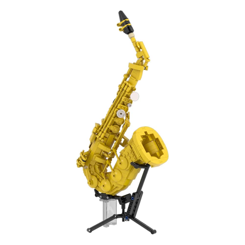 MOC High Quality Saxophone Building Blocks Model Concert Saxophone Musical Instrument Assembly Bricks Toys Kids Birthday Gifts