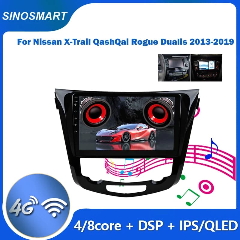 SINOSMART car GPS reader for Nissan Qashqai J11 X-Trail Rogue 2014-2018 with BOSE 360 PA factory OEM NAV support
