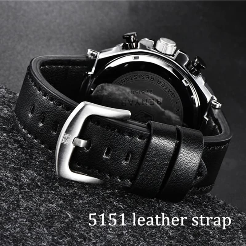 Cinturino per orologio da uomo in Silicone con cinturino in pelle da uomo BENYAR Watch