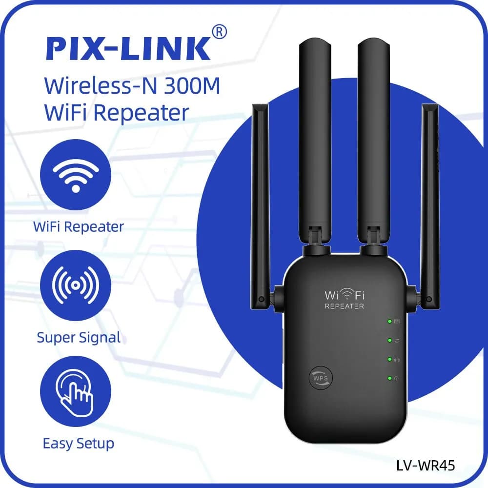 PIX-LINK WR45 WiFi Extender Signal Booster WiFi Range Extender Wireless Internet Repeater amplificatore a lungo raggio con Ethernet