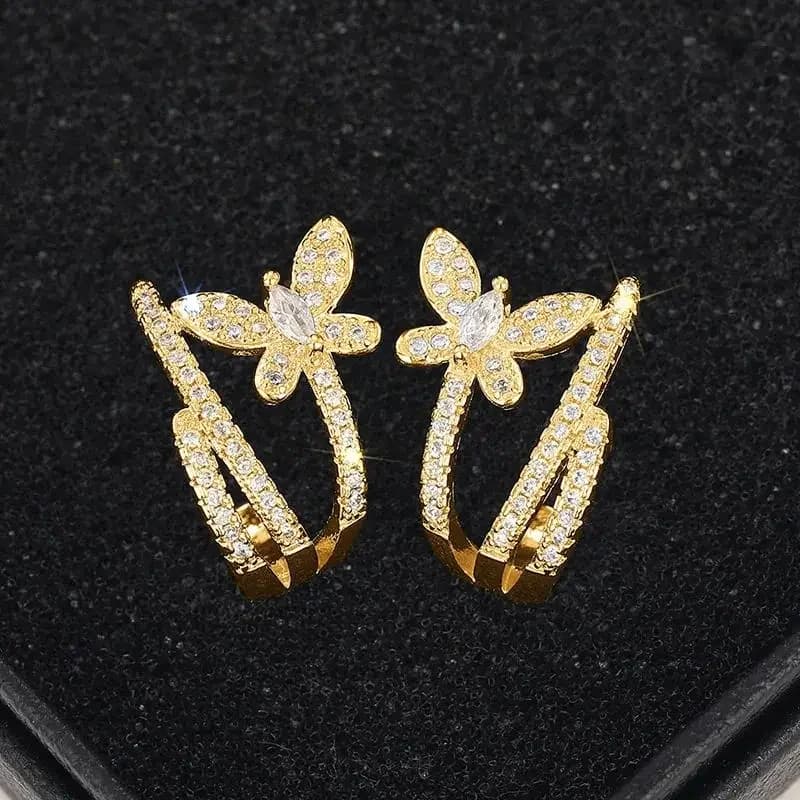 2026 nuovi orecchini da donna con zirconi intarsiati a farfalla, accessori squisiti, dolci ed eleganti da indossare ogni giorno, gioielli alla moda