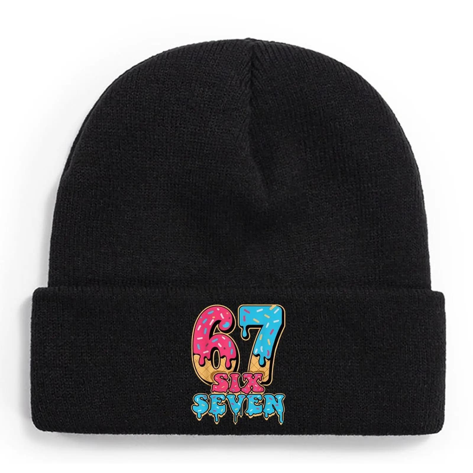 67 Six Seven Funny Meme Ice Cream Design Beanie, Mason 67 Divertenti calzini da baseball per donna uomo, accessori divertenti, moda meme