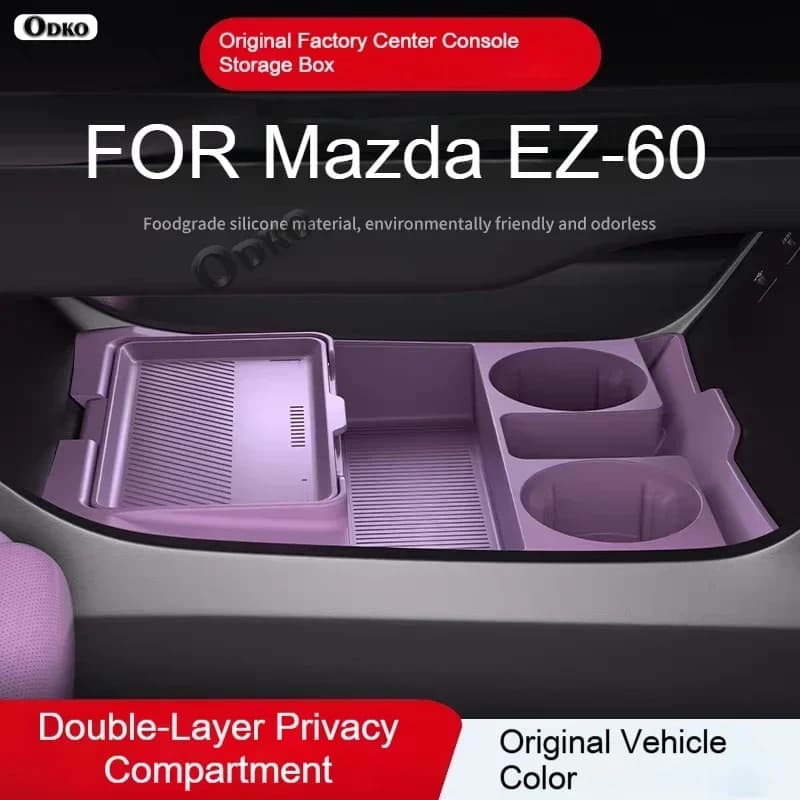 Scatola portaoggetti in silicone 2025 per Mazda EZ-60, accessori antiscivolo per console centrale, organizer decorativo