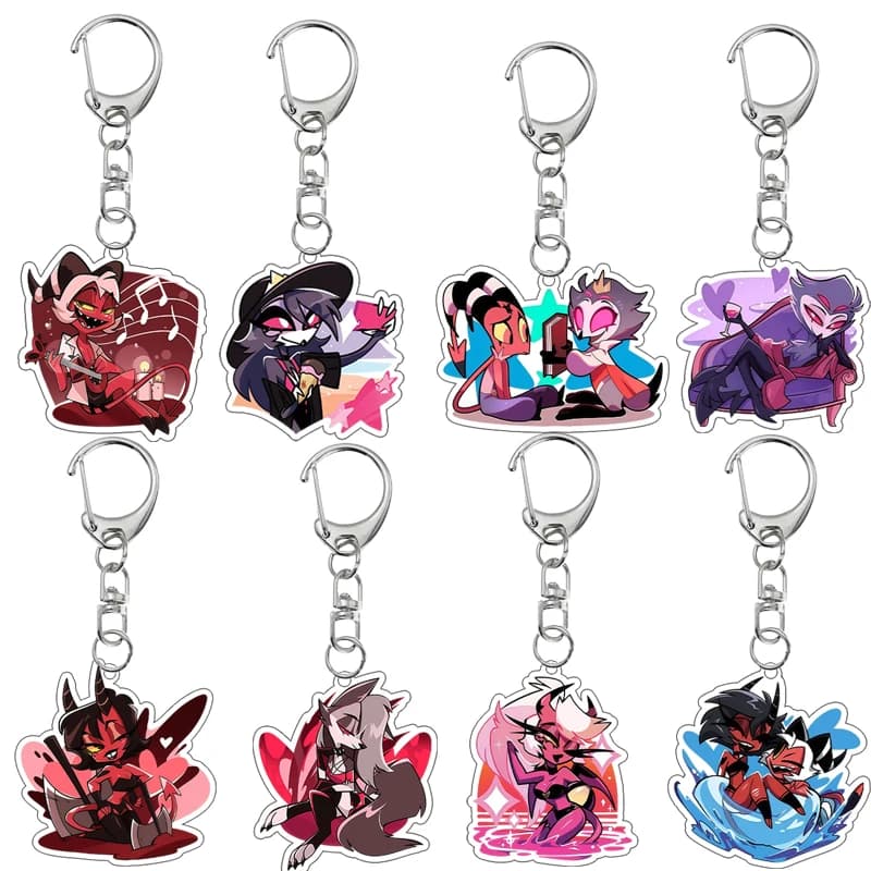 Fashion 5cm Helluva Boss Millie Loona Blitzo Stolas Anime Acrylic Keychain Peripheral Cute Backpack Homemade Charm Accessories