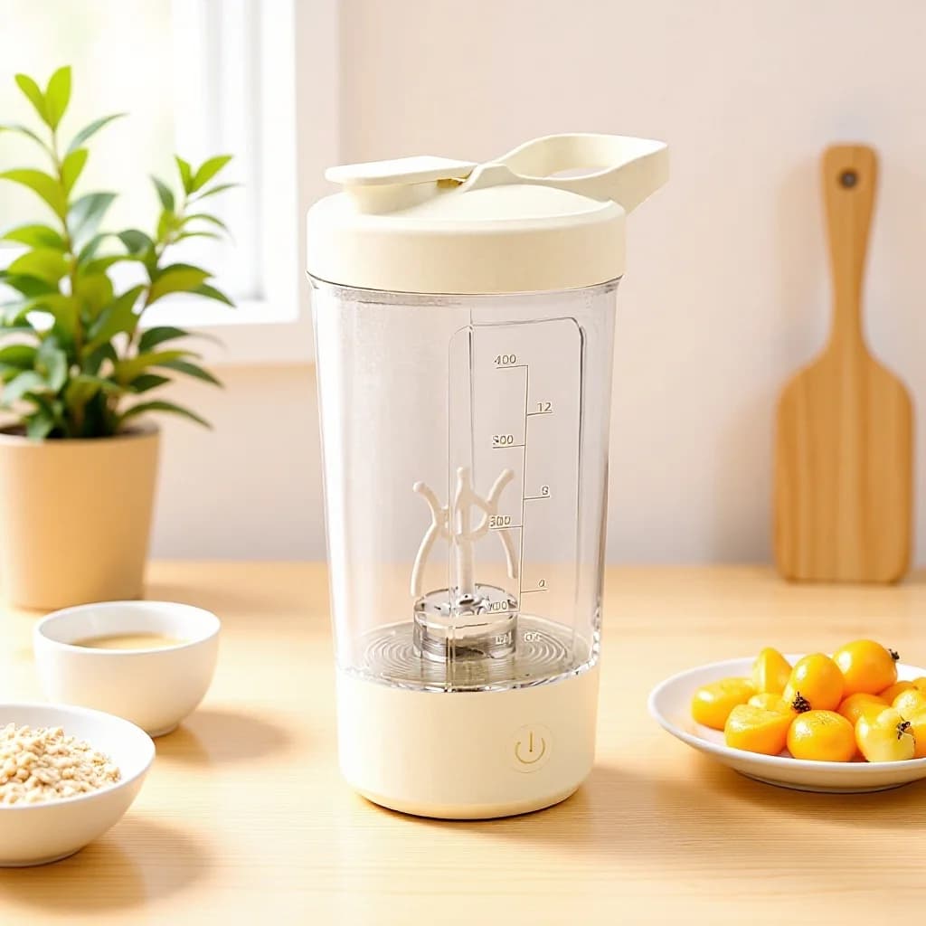 Auto-Mesculating Electric Cup, Shaker Bottle for Protective Blends, Shaker Cup USB Rechargeable with Free Scale, 15 Oz Bottle, Without BPA