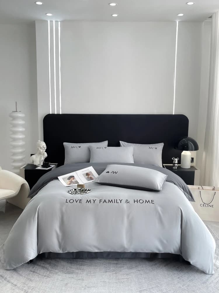 Set biancheria da letto in cotone egiziano di lusso nordico doppio doppio con lenzuolo copripiumino federe biancheria da letto per 1/2 persone
