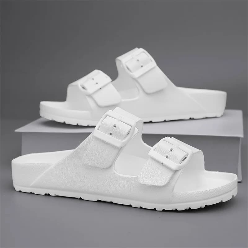 Double Buckle EVA Slippers for Men Women Ultra Soft Lightweight Cloud Clog Non Slip Durable Sandals for Indoor Home Pool Outdoor