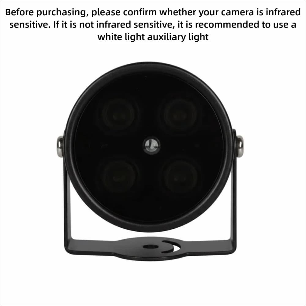 12V 4-LED Array Infrared Illuminator 850nm Wavelength Wide Angle Night Vision Fill Light IP66 Waterproof IR LED Illuminator