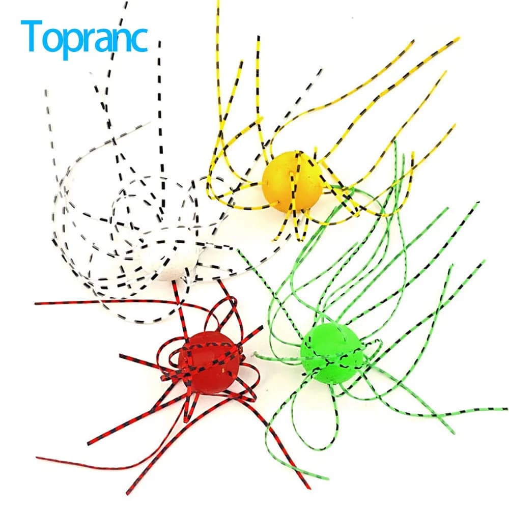 4Pcs Round & Square Float Bead Silicone Jig Skirts DIY Fishing Lure Accessories Rubber Skirt for Spinnerbait Buzzbait Bass Carp