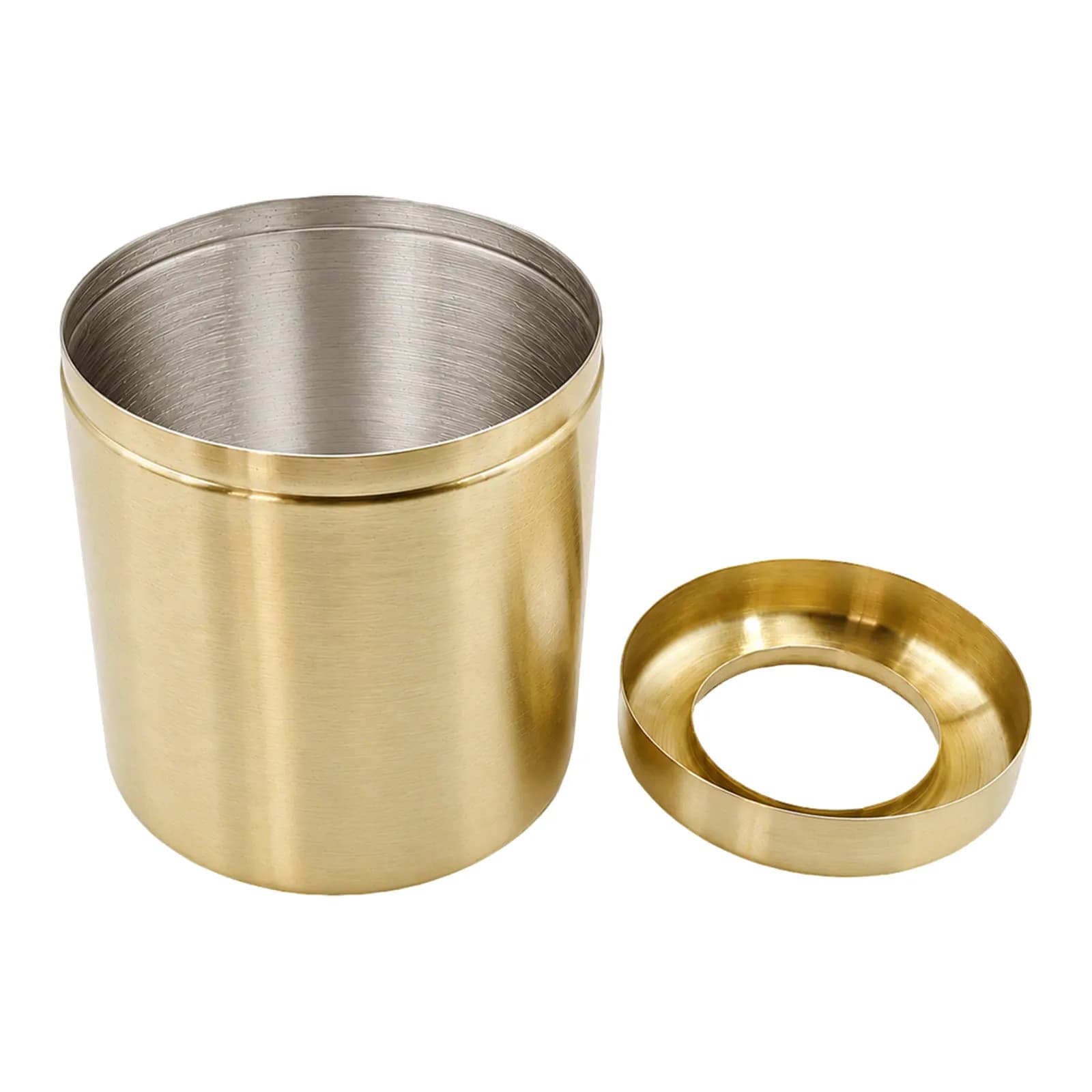 Mini Desktop Trash Can Small Stainless Steel Gold Recycling Bin Desktop Garbage Can Office Tabletop Waste Container