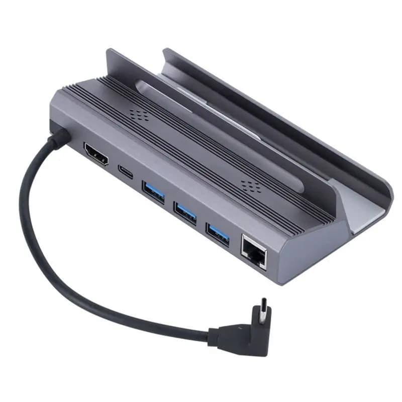 1 Piece 6 In 1 USB C Hub USB C Docking Station To -Compatible 4K60hz RJ45 PD100W Dock USB 3.0 HUB Aluminum Alloy USB-C Hub-A