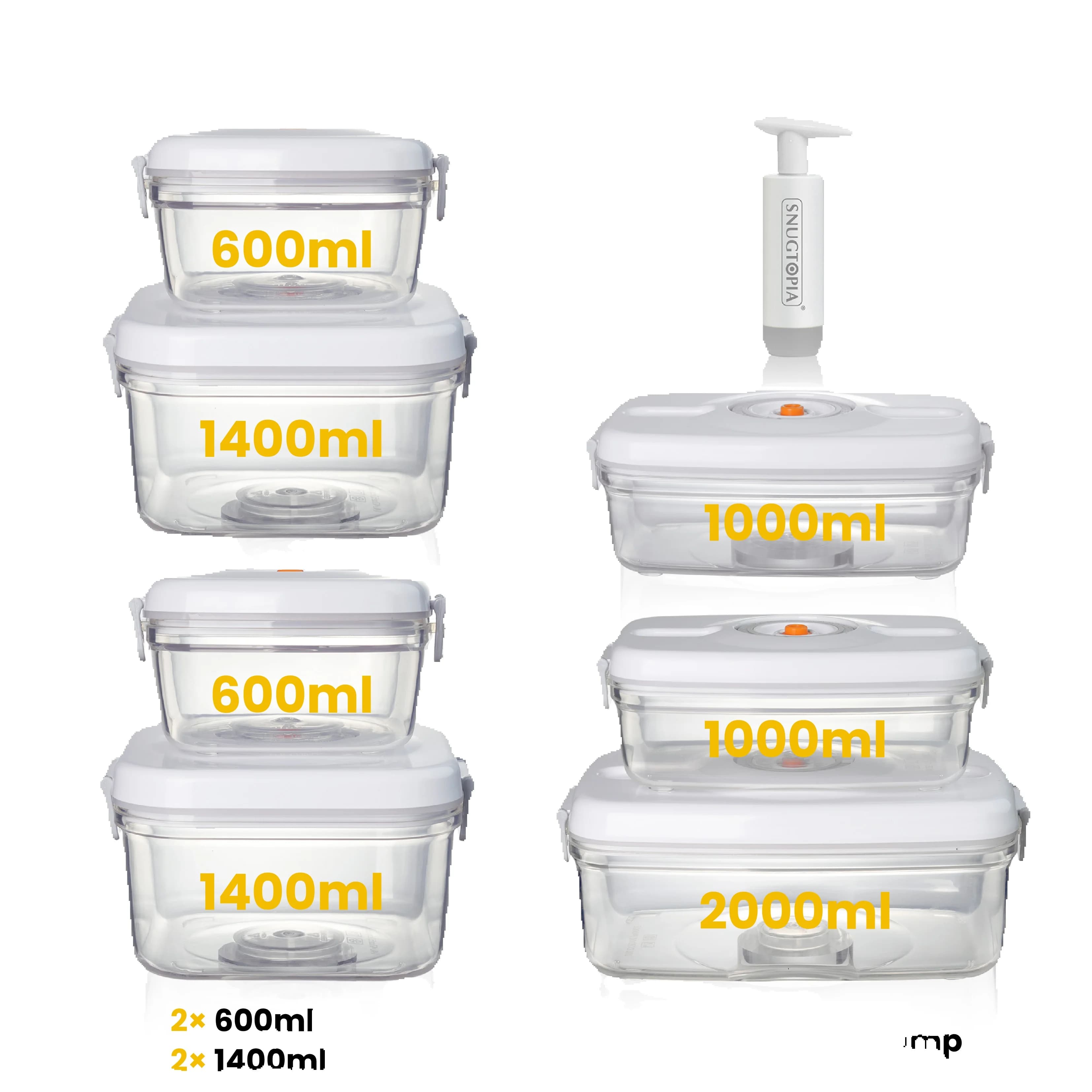 7+1 Vacuum Seal Food Storage Containers Set, Leakproof, Freshness, BPA-Free Kitchen Organizers, Ideal for Fruits, Veggies, Meats
