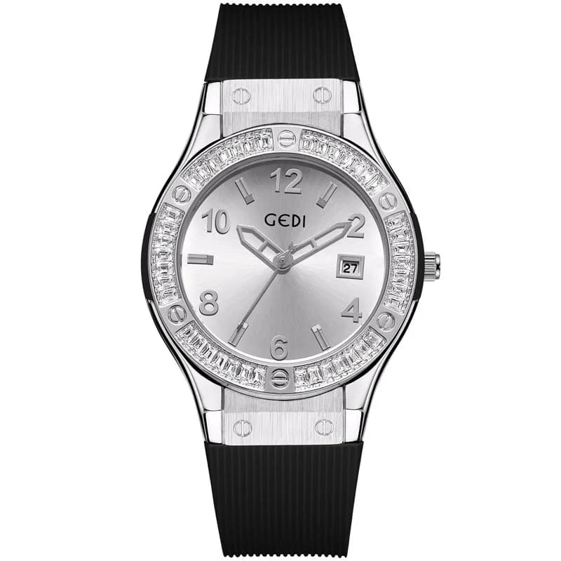 Moda GEDI Light Luxury Diamond intarsiato al quarzo da donna alta estetica in silicone per studenti delle scuole regali squisito orologio da polso