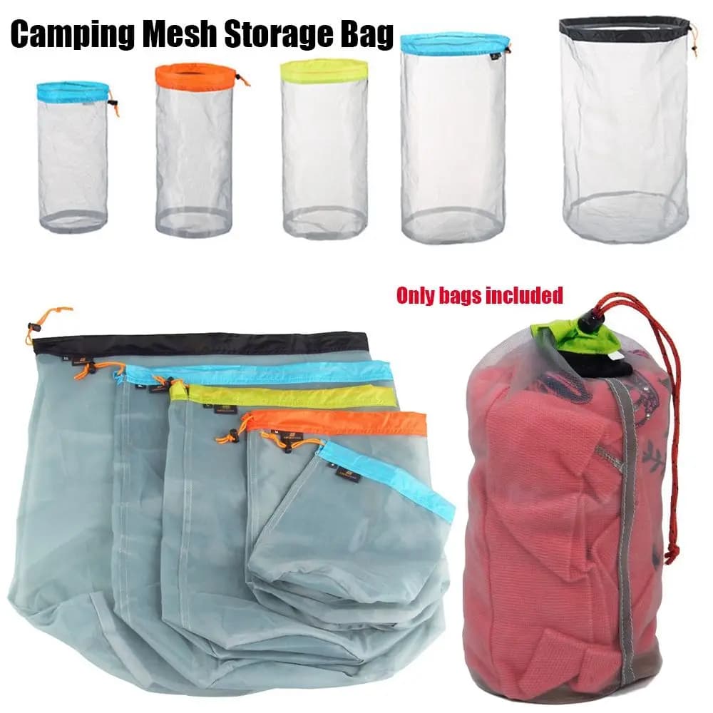 1 pcs outdoor laundry bag for ultralight mesh bag for storing camping sports with coulisse tools for hiking bags with climbing coulisse