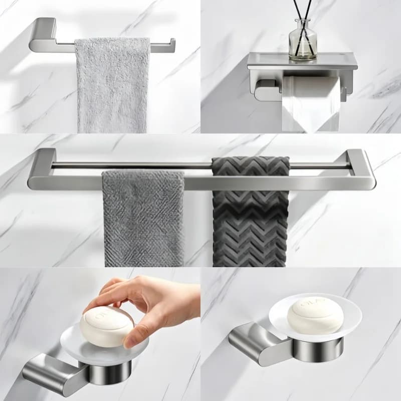 Stainless Steel Bathroom Accessories Brushed Nickel Towel Rack Toilet Paper Holder Towel Bar Hook Toilet Hardware
