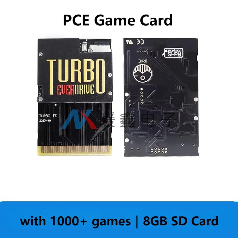 Scheda di gioco PCE con oltre 1000 giochi per scheda di memoria PCE TG16 Scheda di memoria PC-Engine TurboGrafx Flash Drive NTSC / Pal