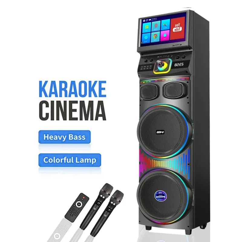 GD-1421 Macchina Video Mobile per Karaoke, Karaoke all'Aperto, Streaming Live, Altoparlante Bluetooth con Schermo Grande