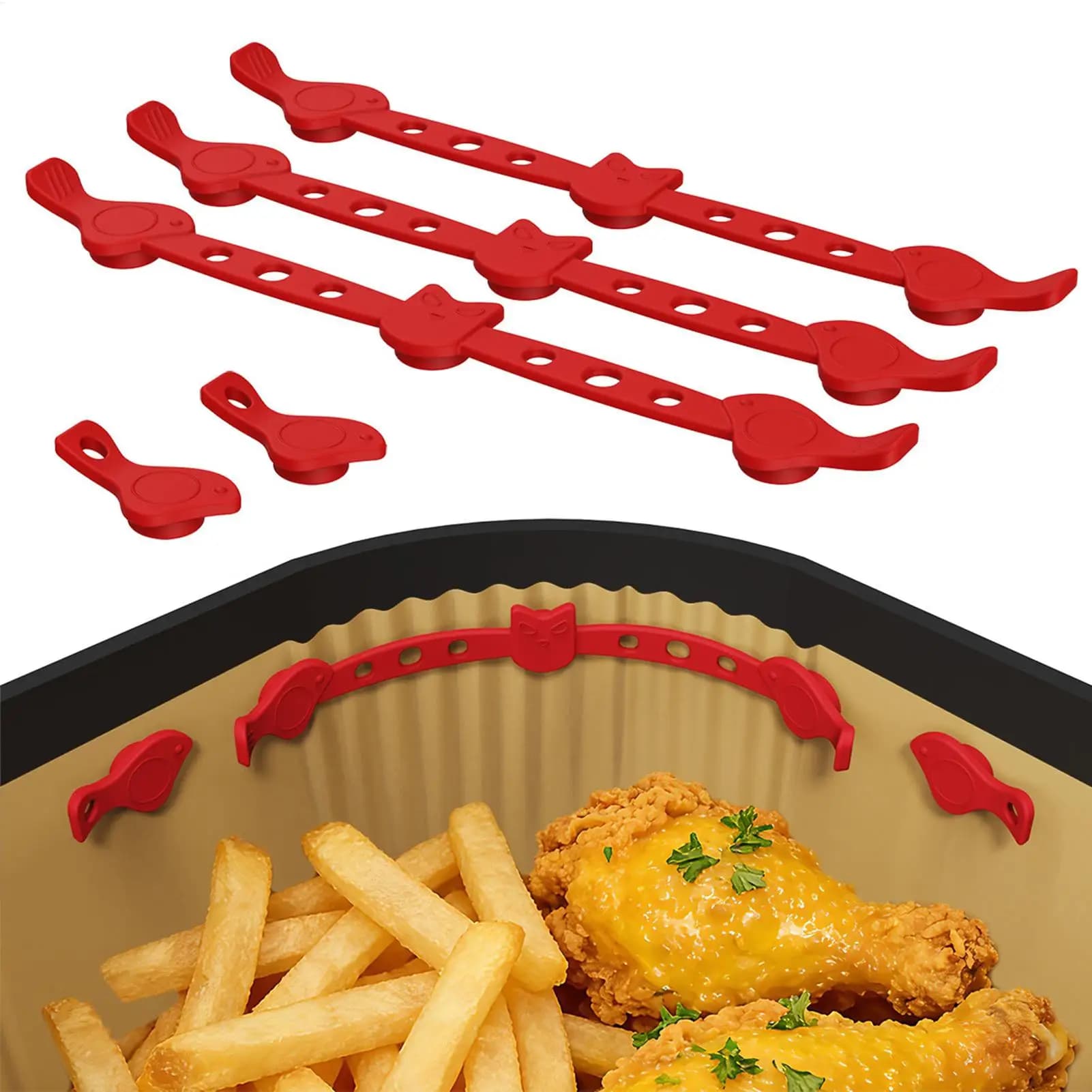 Magneti per Friggitrice ad Aria, Carta da Forno in Silicone Antiaderente Resistente al Calore, Magneti per Cucina, Ristorante, Feste