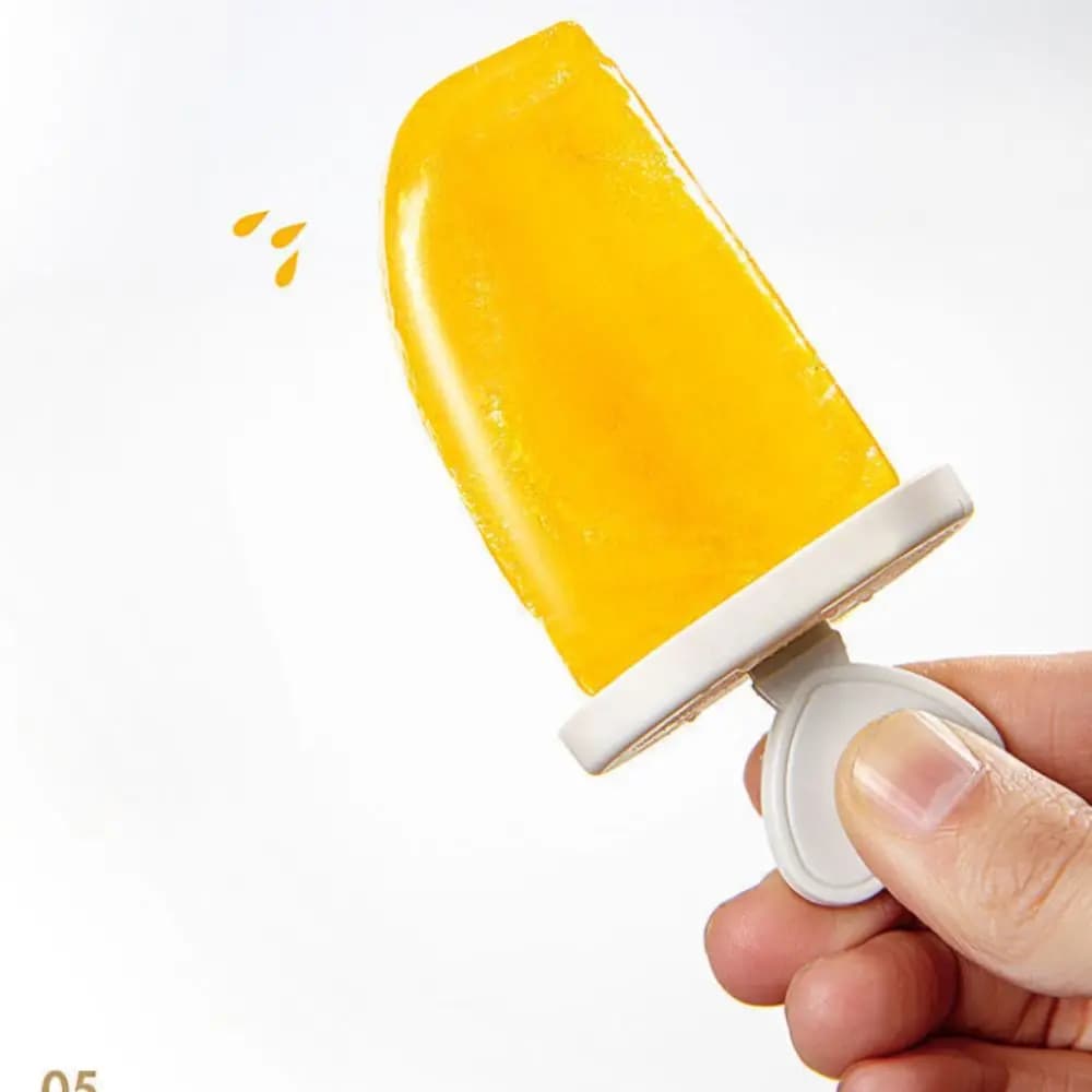Stampo per ghiaccioli durevole e riutilizzabile con coperchio e bastoncini, vassoio per cubetti di ghiaccio, facile da pulire, contenitore per ghiaccio alimentare, stagione estiva