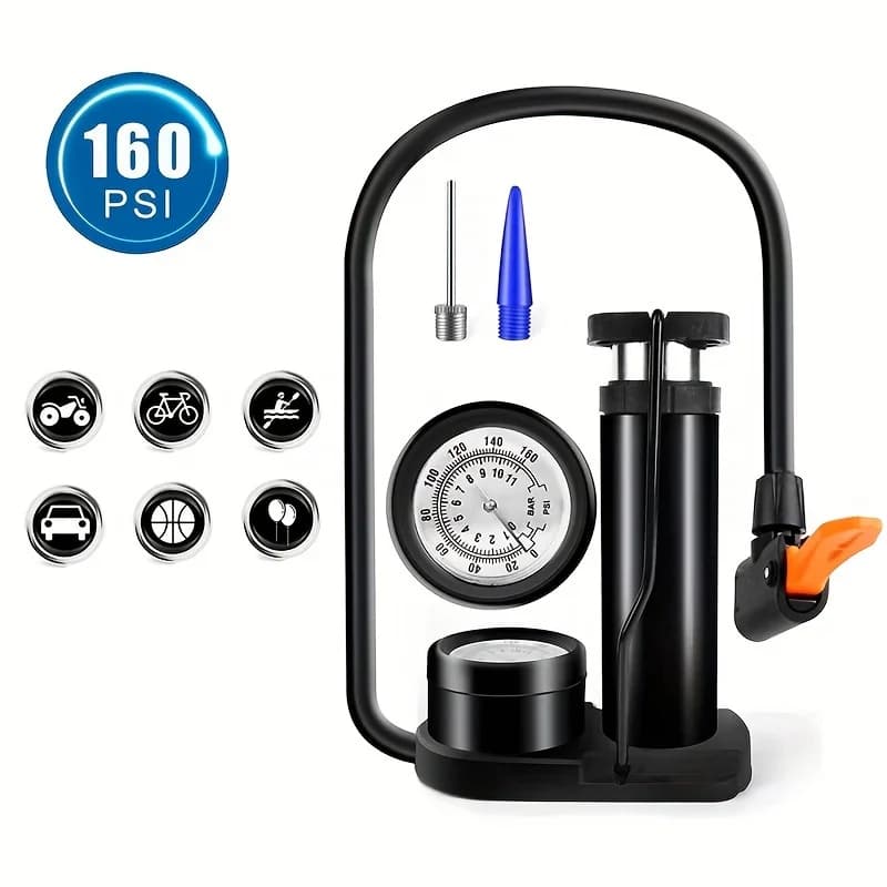 Mini pompa per bicicletta 160PSI MTB bici pompa ad aria manuale gonfiatore per pneumatici a palloncino valvola Schrader pompa da pavimento accessori per ciclismo