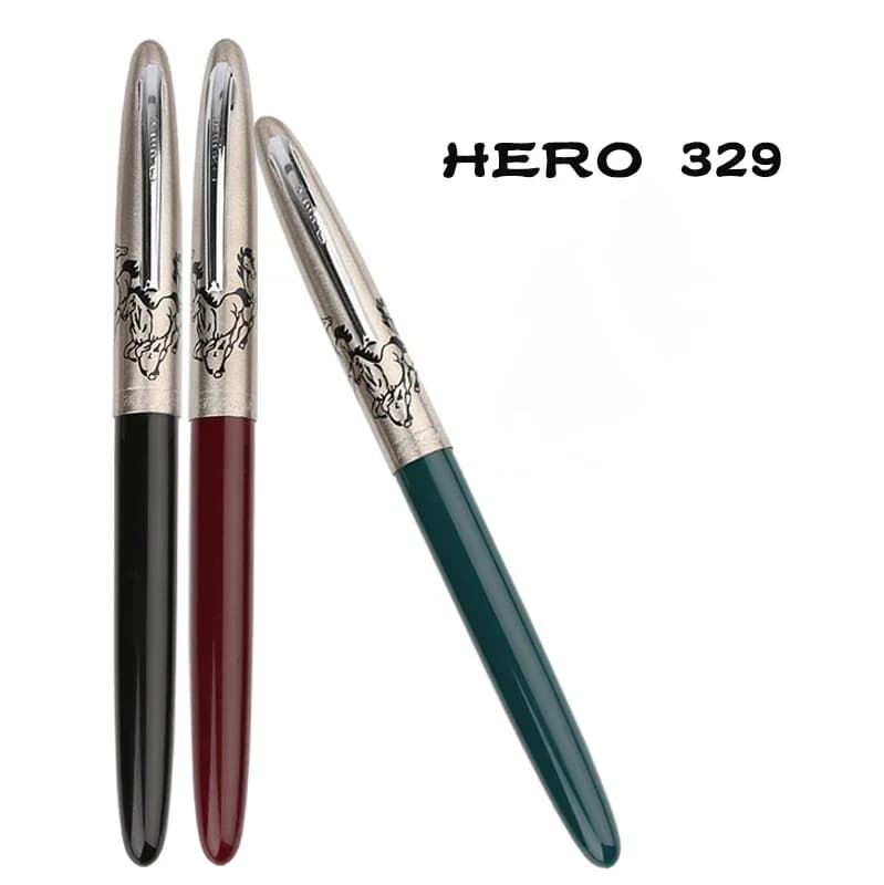 HERO 329-2 penna stilografica nostalgica classica freccia Mark 329 collezione di motivi a testa di cavallo penna a inchiostro iridio pennino Fine 0.5mm per regalo
