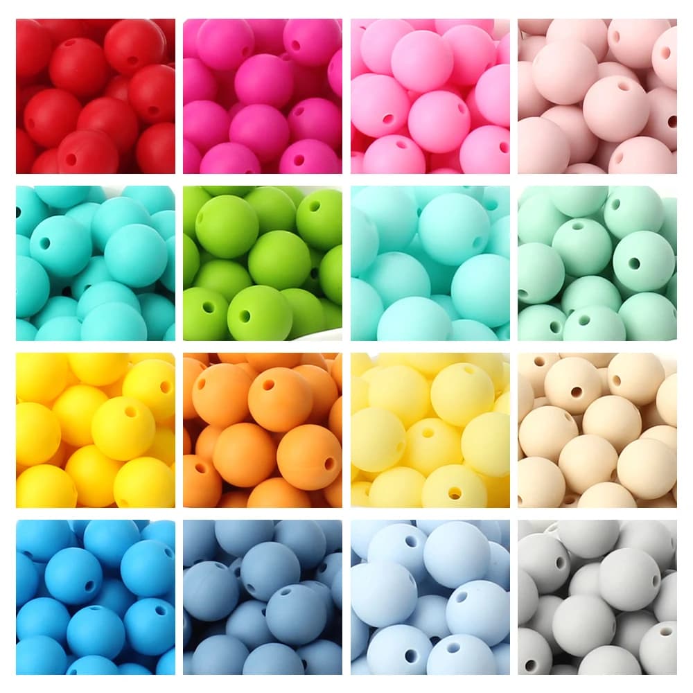 20 pezzi perline in silicone 15mm 9mm 12mm perline rotonde per gioielli perline sparse per creazione di gioielli collana fai da te bracciali accessori per penne