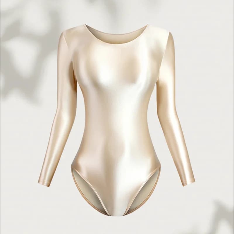 Women's Body Polished Long Sleeves, Solid Color, Swimwear, Sports Clothing for Yoga, Sexy Leotard