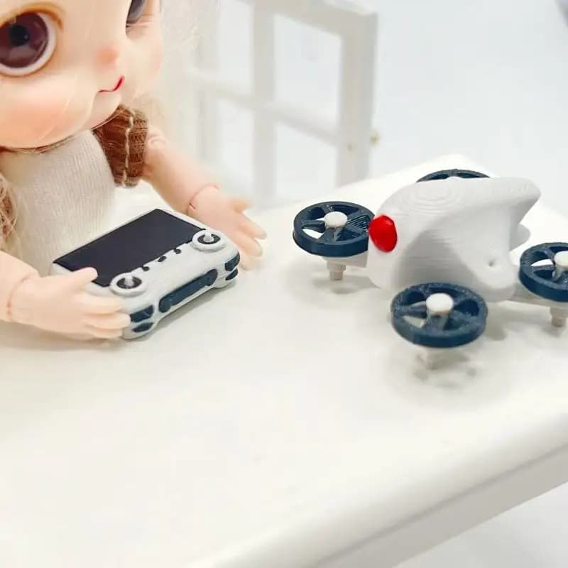 Mini Scene Photo Prop, 1:12 Dollhouse Drone Model With Remote Control