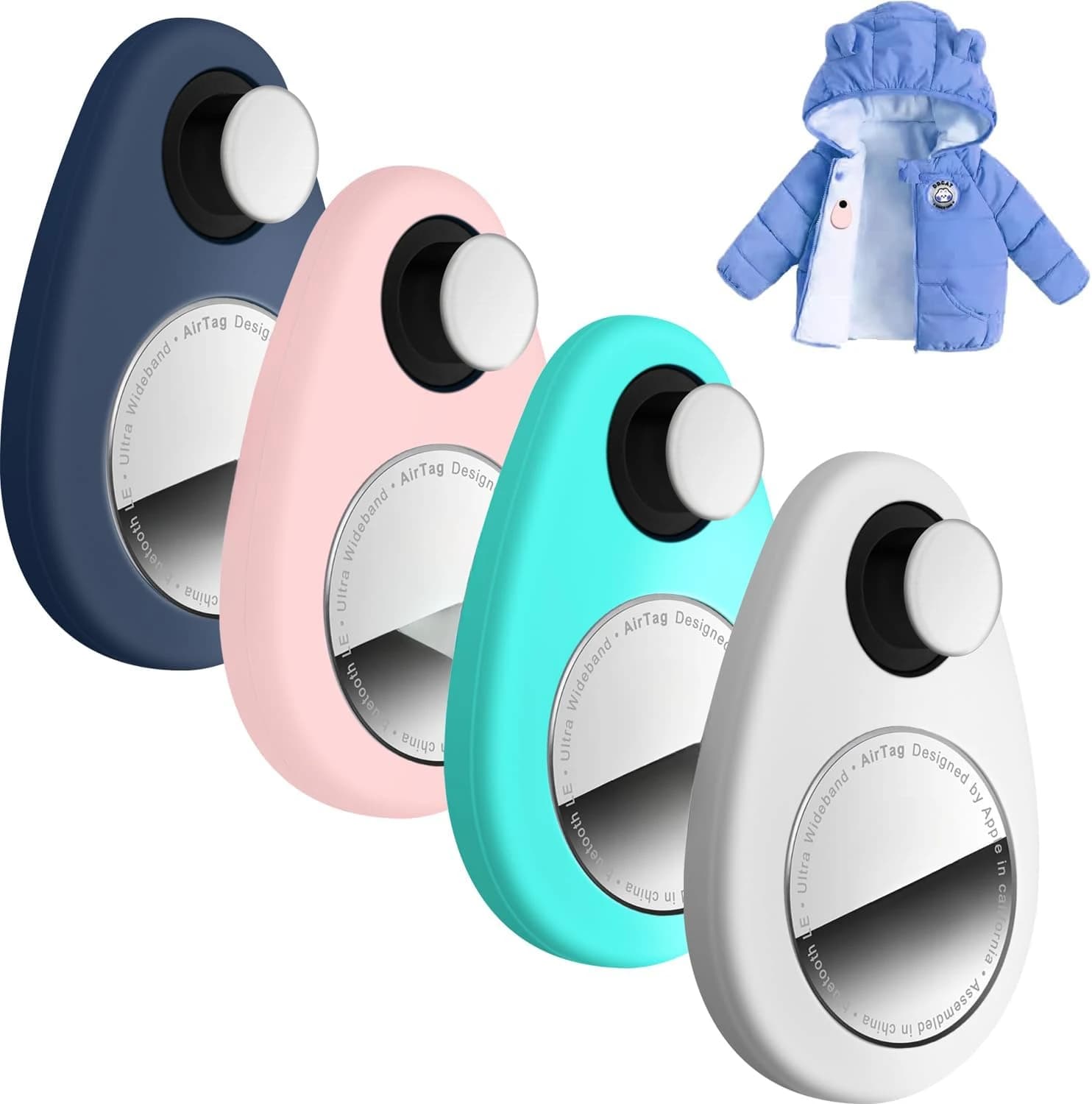 Supporto per Airtag per Bambini e Neonati, Custodia Anti-Smarrimento con Spille di Sicurezza, Adatta per Bambini, Animali Domestici, Zaini, Bagagli