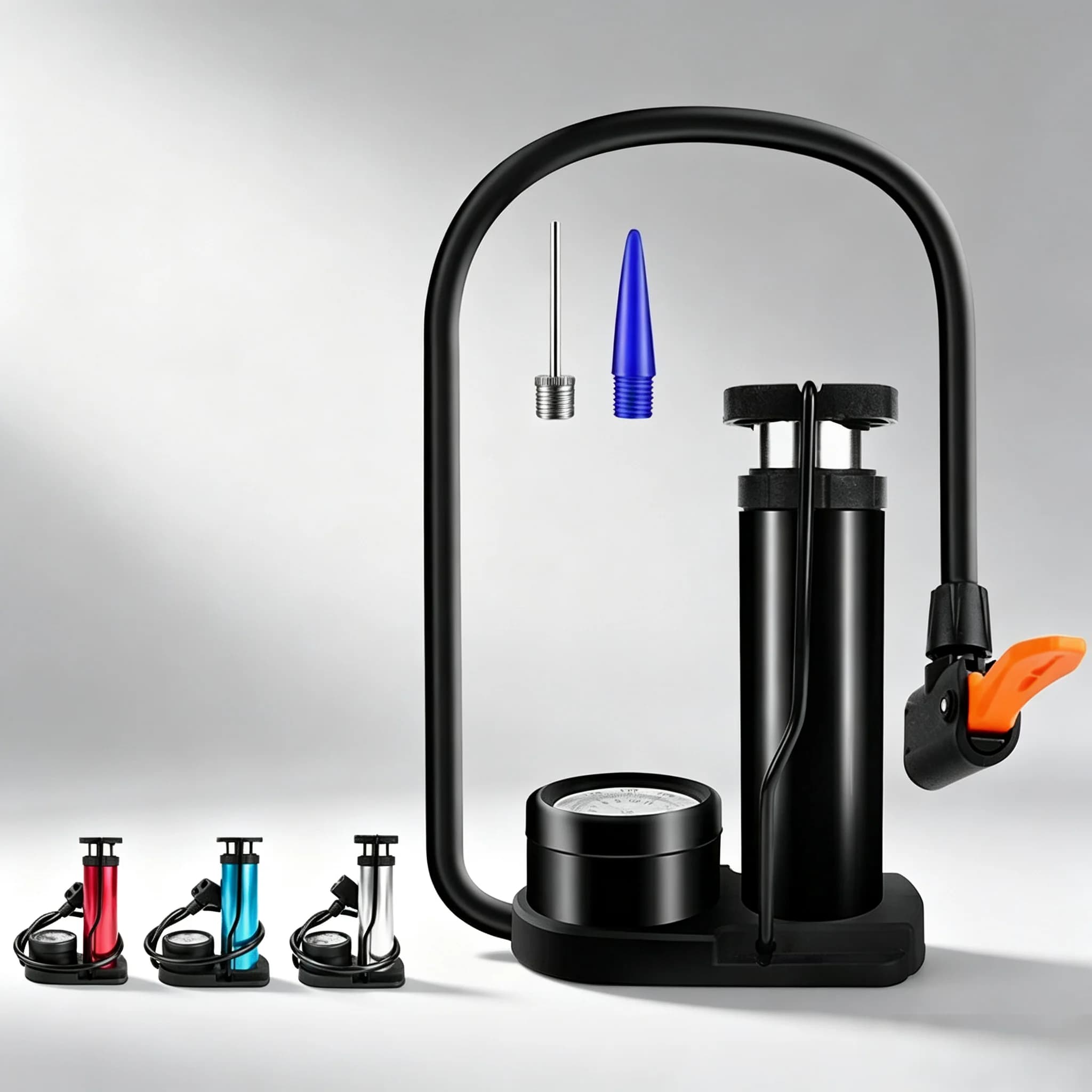Portable Foot Pump High Pressure Bike Tire Inflator Mini Bicycle Air Pump for Motorcycle E-bike Scooter Cycling Accessories