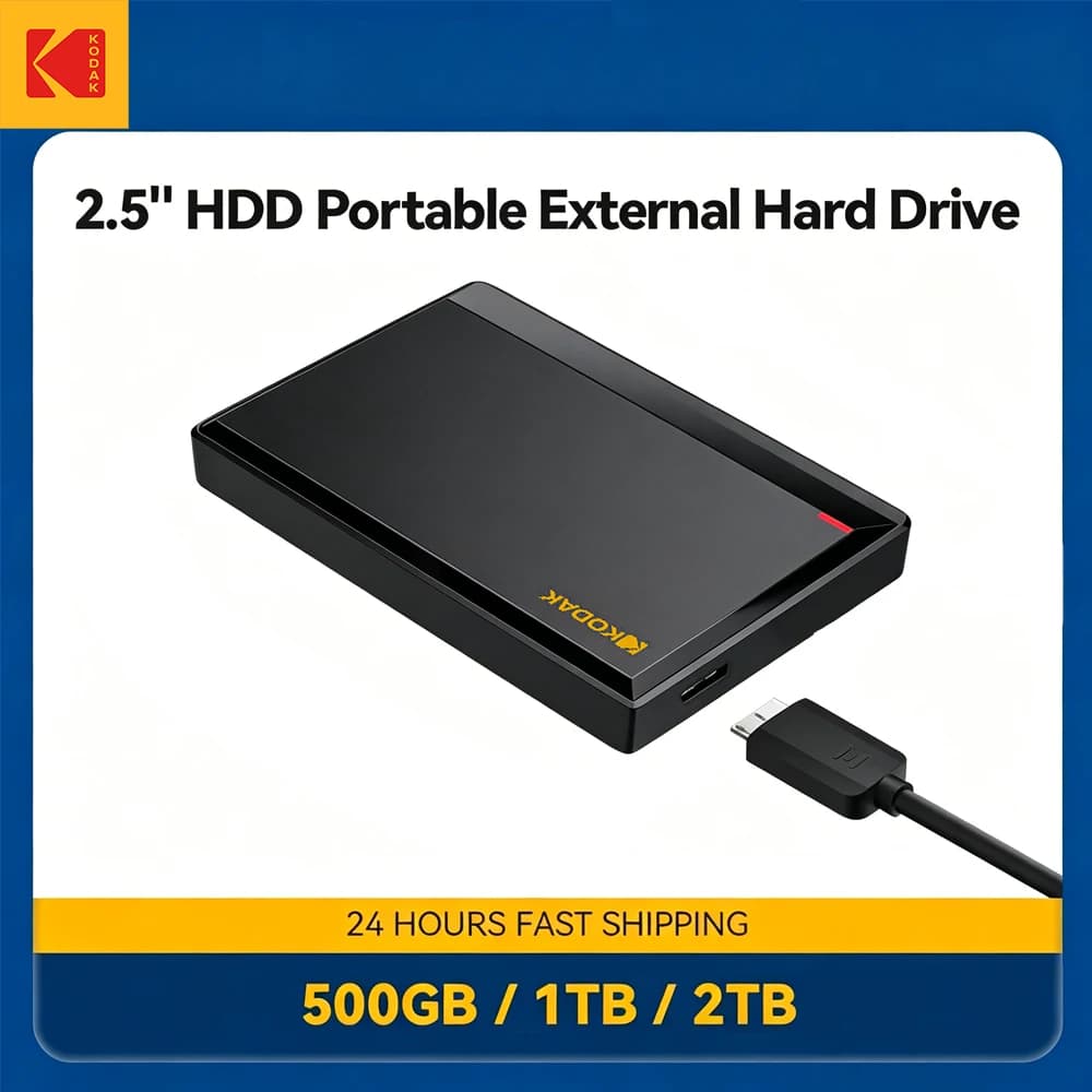 Hard Disk Esterno Portatile Kodak P190 500GB 1TB USB 3.0 PHDD Perfetto per PS4/PS5 Xbox Mac PC