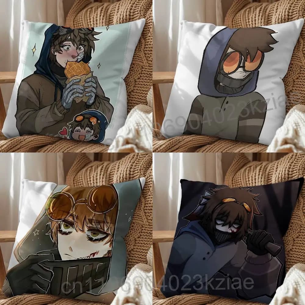 game Furious Ticci Toby C-Creepypasta day gift Pillow Case Living Room Sofa Cushion Cover Suitable For Home Bedroom Room custom