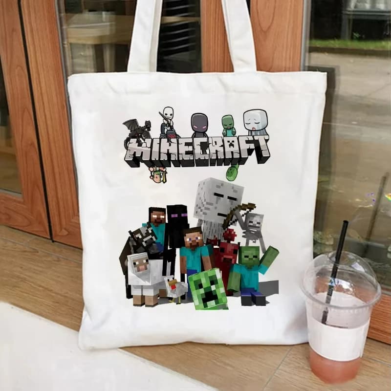 Giochi popolari Borsa a tracolla Grandi borse per la spesa riutilizzabili Harajuku Eco Cute Cartoon Borse tote casual Borse per la spesa in tela Regalo