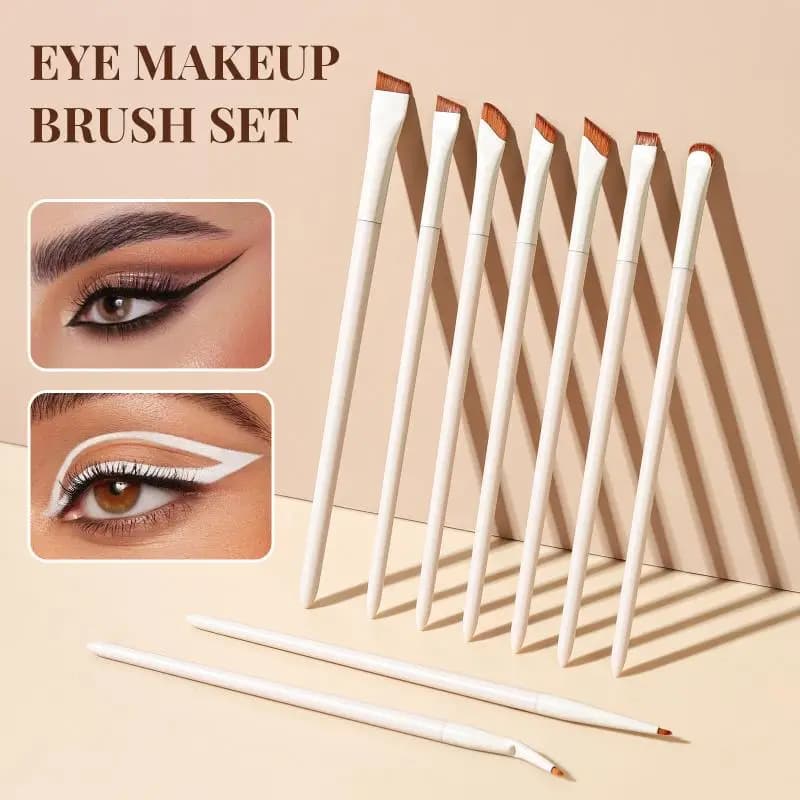 Set di pennelli per il trucco degli occhi 1/3/7/9, pennello per eyeliner con testa obliqua, pennello per ombretto ultra-sottile, pennello per dettagli, adatto per il trucco
