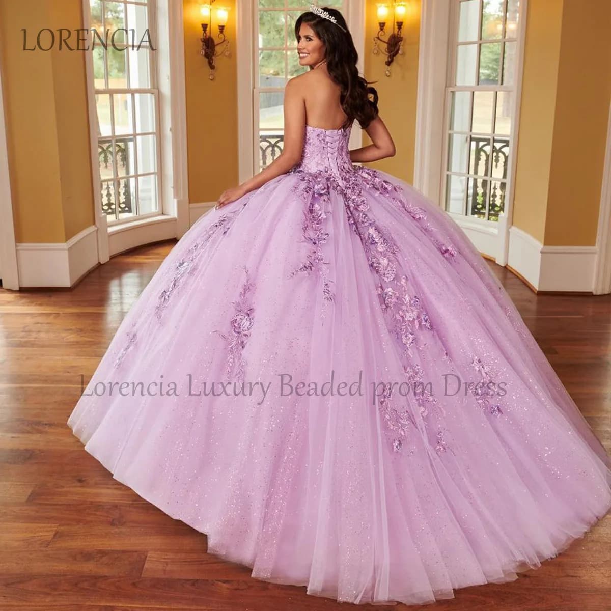 Abito Quincenara messicano senza spalline con perline applique dolce 16 abito da ballo senza maniche fiori formali abiti personalizzati De XV Anos