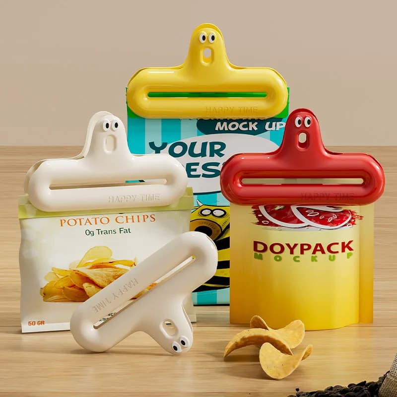 Clip di chiusura a cartone animato 1/4, clip impermeabile per snack, clip di fissaggio per sacchetti alimentari, essenziale per l'uso domestico