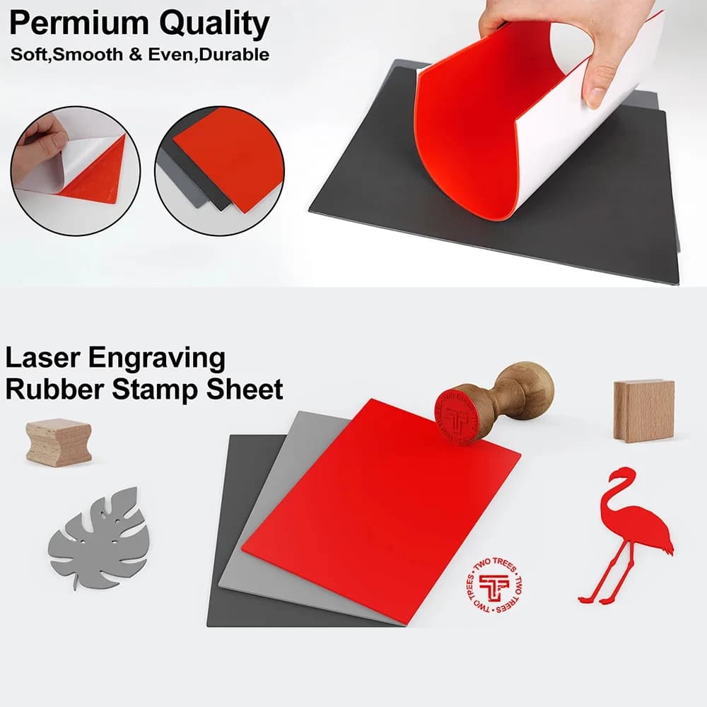 A4/A5 Rubber Stamping Sheet for Laser Cutting and Engraving Machine Orange Rubber Sheet Laser Engraving Material DIY Rubber Mat