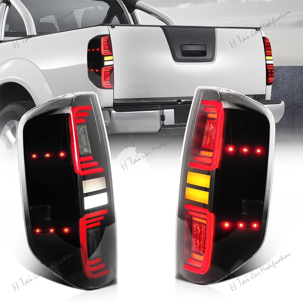 Luci posteriori a LED per Nissan Navara D40 2005-2014, fanali posteriori, luci fendinebbia posteriori, indicatori di direzione dinamici, gruppi ottici per auto