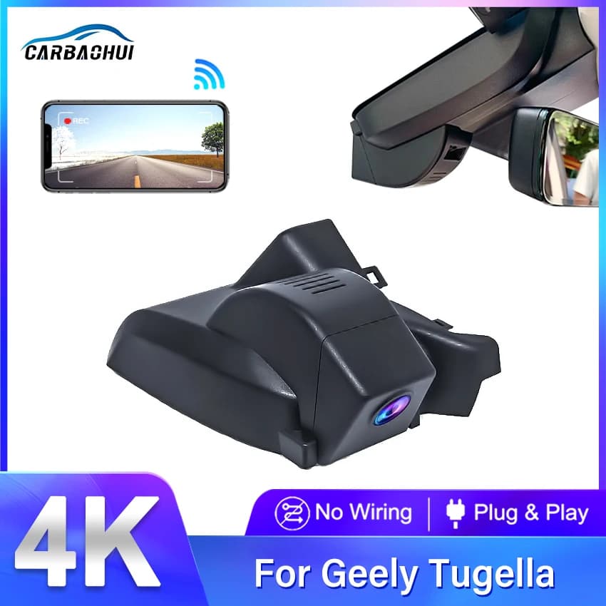 4K 2160P Auto DVR 24H Wifi Video recorder 4K Dash Cam Camera For Geely Tugella Xingyue FY11 260T 300T 2020 2021 2022 2023