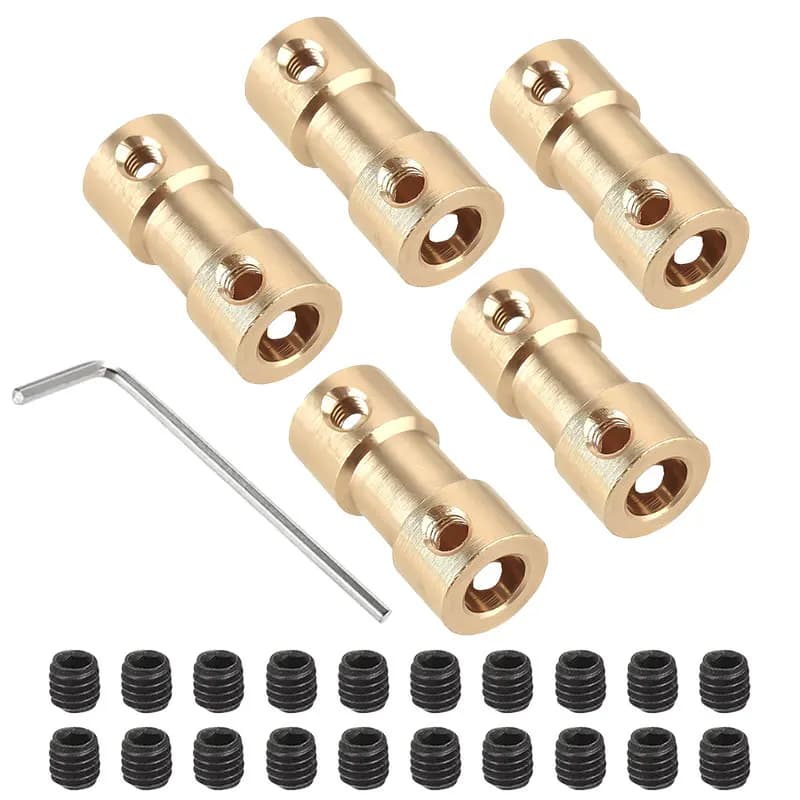 Set di Giunti in Ottone (5 Pezzi) - Connettori Motore da 2-6mm per Auto RC, Barche e Modelli di Aerei - Giunto Universale Fai-da-te per Trax