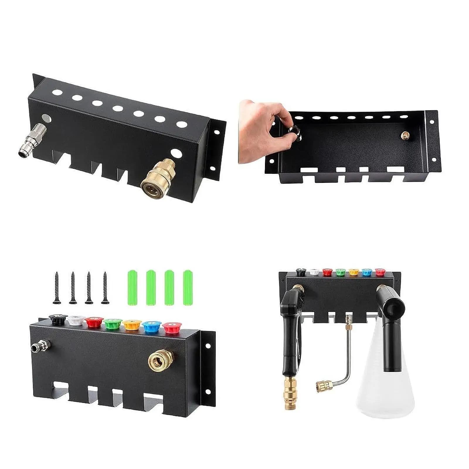Pressure Washer Holder Multifunctional Nozzle Tips Holder Premium Wall Mounted Practical Metal Storage Mount Rack Tool Organizer