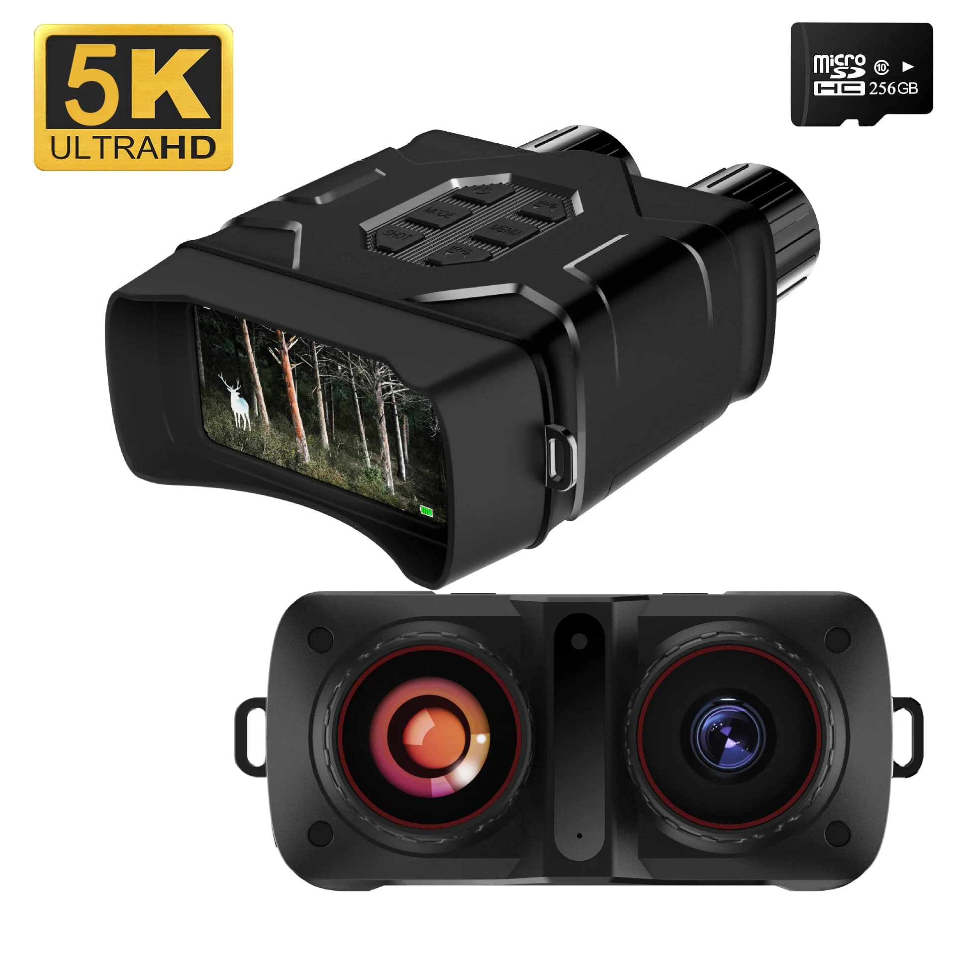 5K UHD WIFI binoculare N016 telescopio per visione notturna da 4 pollici 52MP 10X Zoom digitale binocolo a infrarossi da 300M per la caccia in campeggio